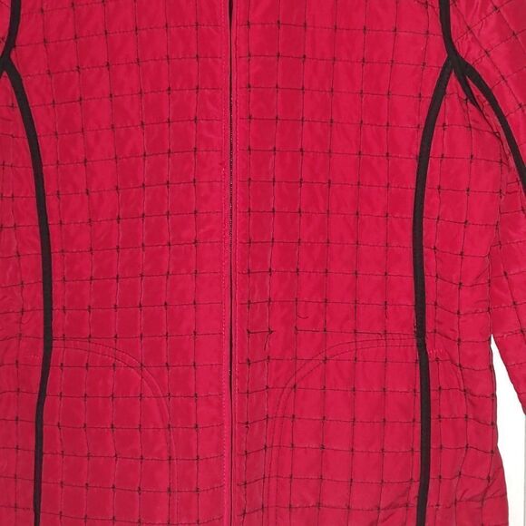Reversible red and black zip up light weight quilted  jacket  Sz M - Picture 2 of 6